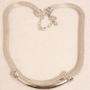 JOSEPH ESPOSITO STERLING SILVER 925 MESH BAR NECKLACE 16"